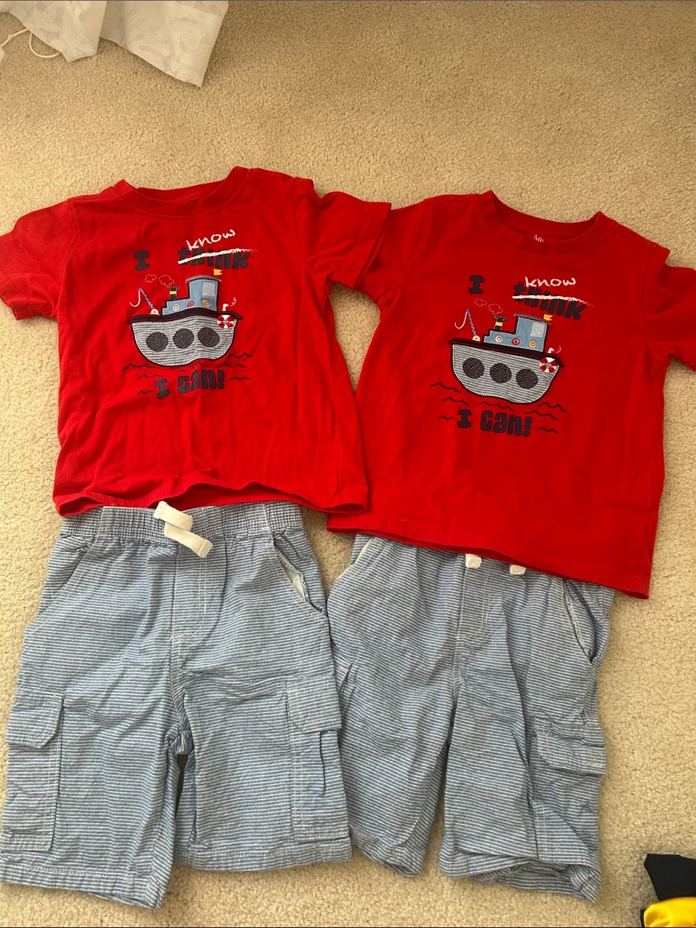Boys 4t matching set identical twin nautical boat sailboat